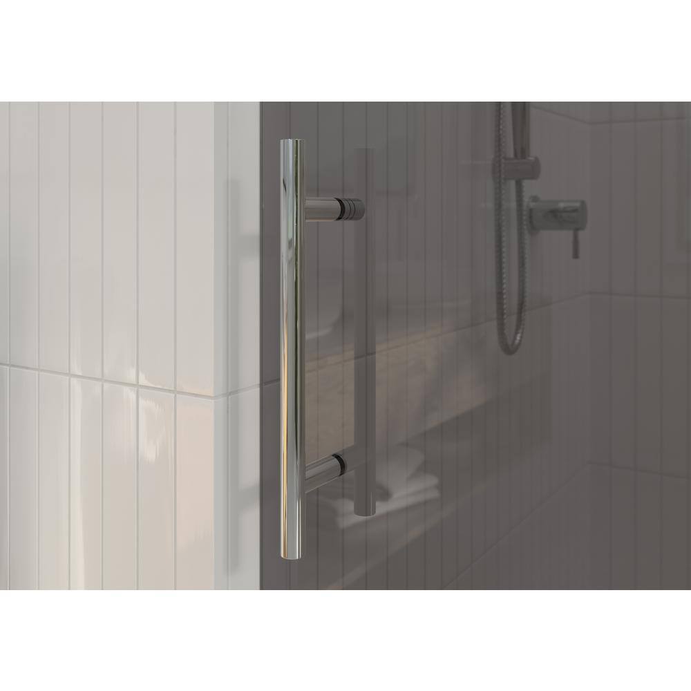 Equinox Frameless Gray Tinted Sliding Bathtub Door with Chrome Finish