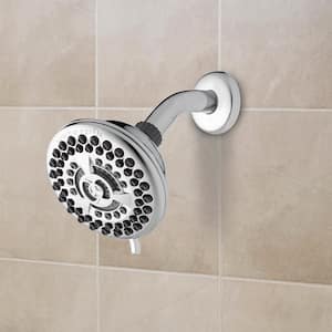 9-Spray 4.5 in. Single Wall Mount 1.8 GPM Fixed Shower Head in Chrome