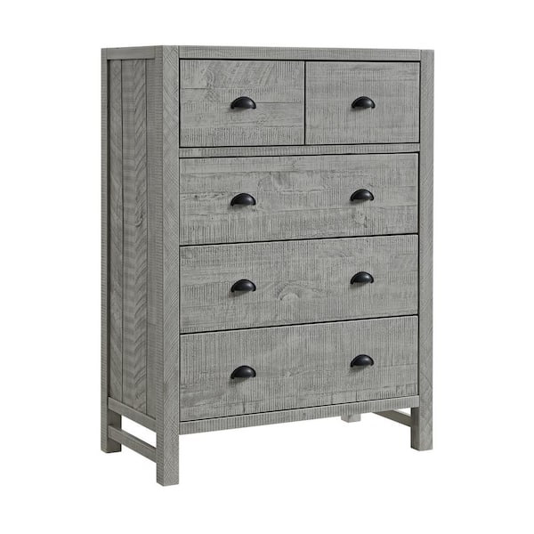 Alaterre Furniture Driftwood Gray 5-Drawer 36 in. Wide Chest of