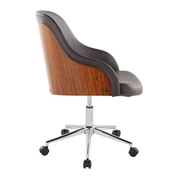 LOGOS GLAMBASIC CHAIR FOR 2 ブラウン LumiSource Bacci Faux Leather Adjustable Office Chair in Brown