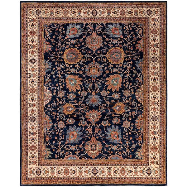 Serapi Blue 8 x 10 Tribal Wool Indoor Area Rug