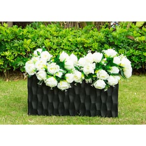 Large 31.5 in. L Burnished Black Lightweight Concrete Retro Rectangle Outdoor Planter