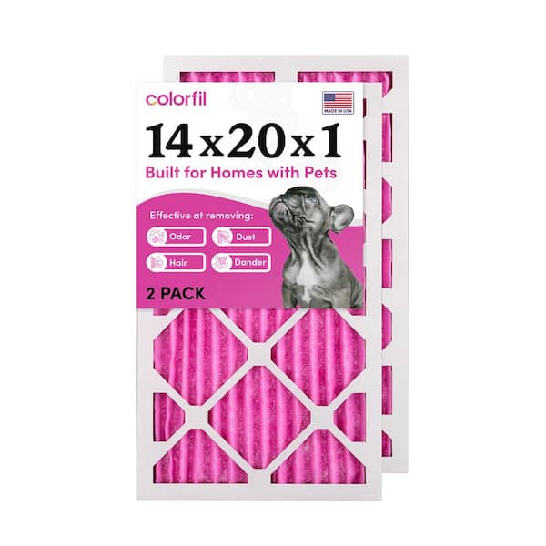 14 in. x 20 in. x 1 in. Odor Removal and Color Changing Pleated Furnace Air Filter, MERV 8 (2-Pack)