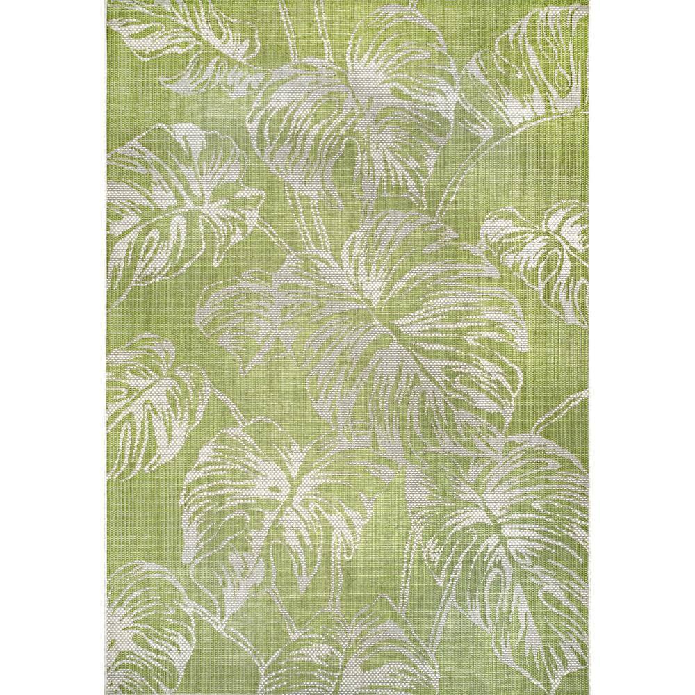 nuLOOM Belle Palm Leaves Sage 8 ft. x 11 ft. Indoor/Outdoor Patio Area ...