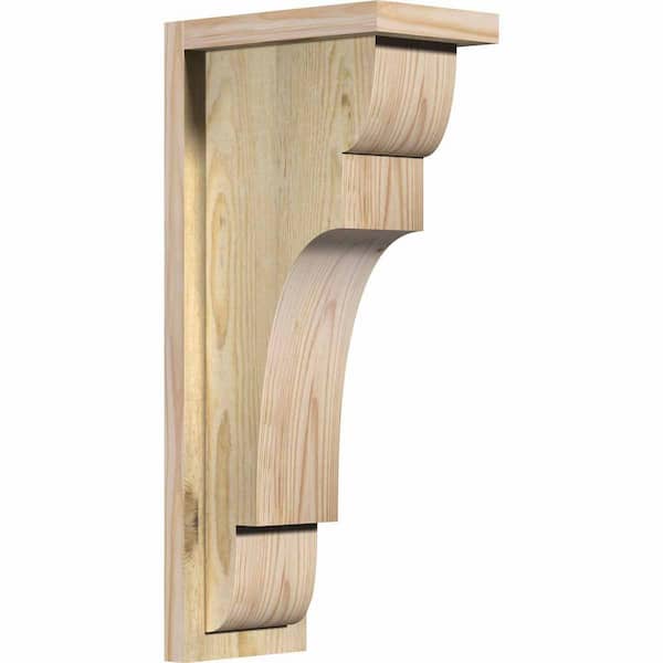 Ekena Millwork 6 in. x 10 in. x 22 in. Douglas Fir New Brighton Rough Sawn Corbel with Backplate