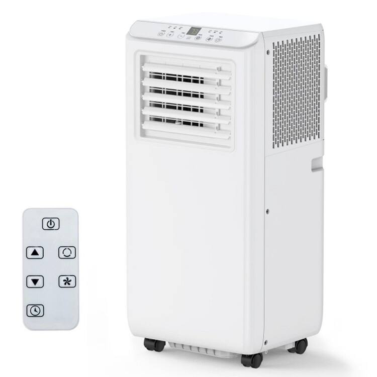 Garvee 8,000 BTU ASHRAE Portable Air Conditioner with Dehumidifier, Timer and Remote Cools 350 sq. ft. in White