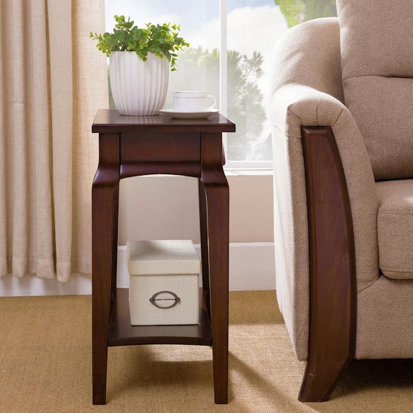 Benjara Smart Looking Walnut Brown Wooden Side Table BM157301 - The Home  Depot