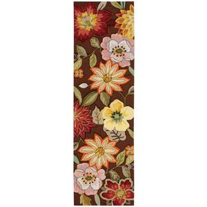 Spring Blossom Chocolate 2 ft. x 8 ft. Floral Contemporary Runner Rug