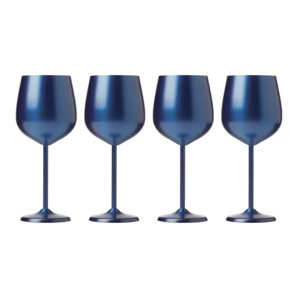 18 oz. Navy Stainless Steel White Wine Glass Set (Set of 4) -  Cambridge, EW003CBBLUDS