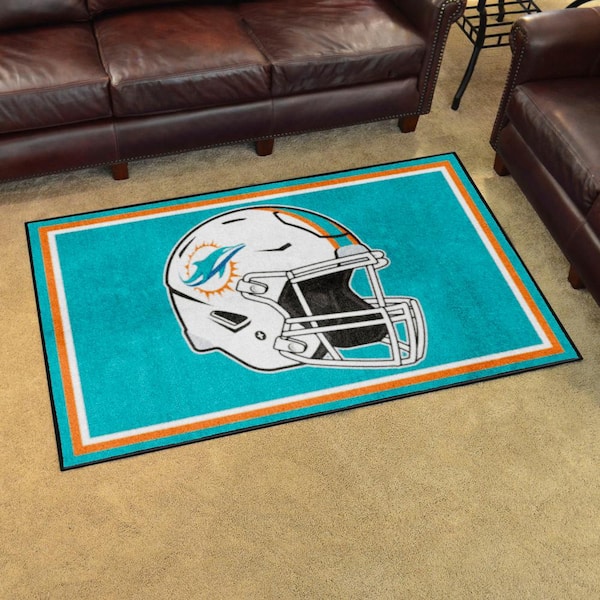 Officially Licensed NFL Miami Dolphins Vintage Logo Football Rug