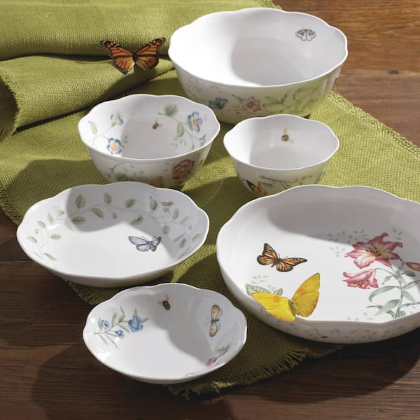 Butterfly Meadow 16 oz. Porcelain Multi Color Rice Bowl
