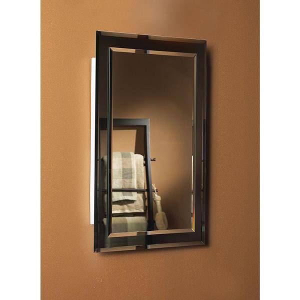Frameless Silver Glass Recessed Medicine Cabinet with Mirror
