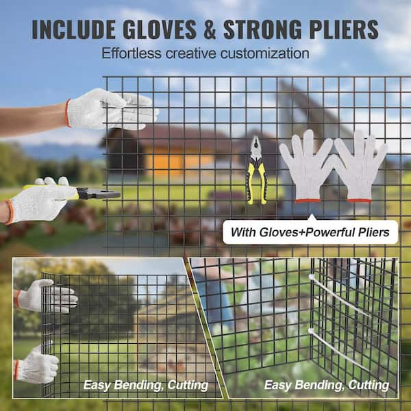 VEVOR Hardware Cloth 0.001 in. x 4 ft. x 50 ft. Galvanized Wire Mesh Roll 19 Gauge Chicken Wire Fence Roll Hardware Cloth