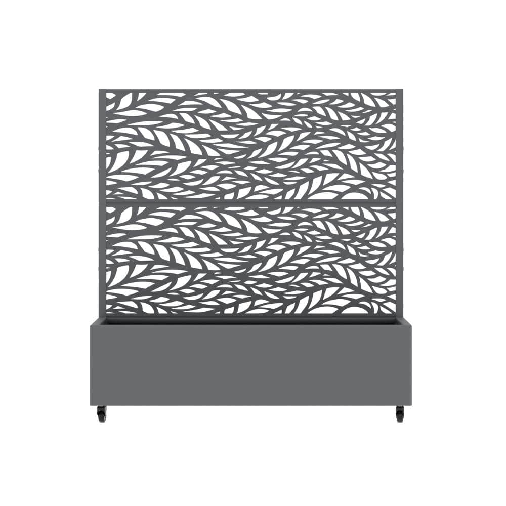 "47"" H x 47"" W Gray Metal Raised Planter Box with Trellis, Privacy Screen & Vertical Garden for Patio Decor" price history on PriceWatchPro