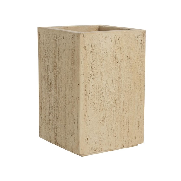 CHRISTOPHER KNIGHT HOME Daniel 19.75 in. H Square Lightweight Concrete MGO Outdoor Patio Planter, Antique Brown