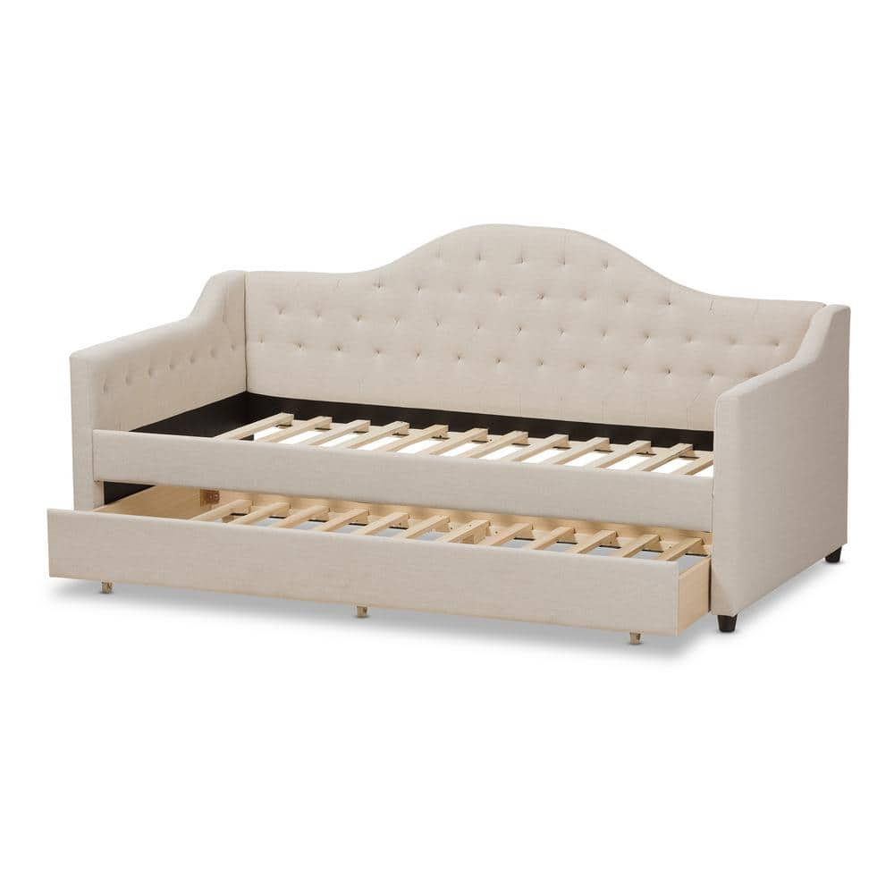 Baxton Studio Perry Light Beige Daybed with Trundle 28862-7929-HD - The ...