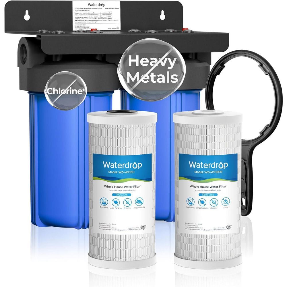 WD-WHF21-PBH 2 Stage Whole House Water Filter System, with Heavy Metal Sediment Filter Extra WD-WF10PBH Filters price history on PriceWatchPro