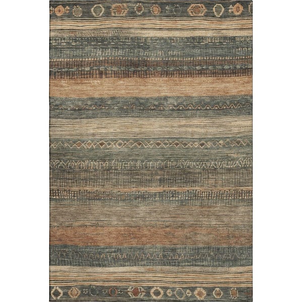 Mayfield Premium Machine Washable Abstract AMF1847 Fern 9 ft. x 12 ft. Area Rug
