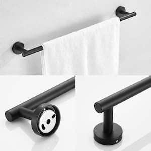 3-Piece 13.78 in. Wall Mounted Towel Bar in Stainless Steel Matte Black