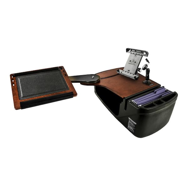 AutoExec Reach Desk Back Seat Mahogany with X-Grip Phone Mount/Tablet Mount