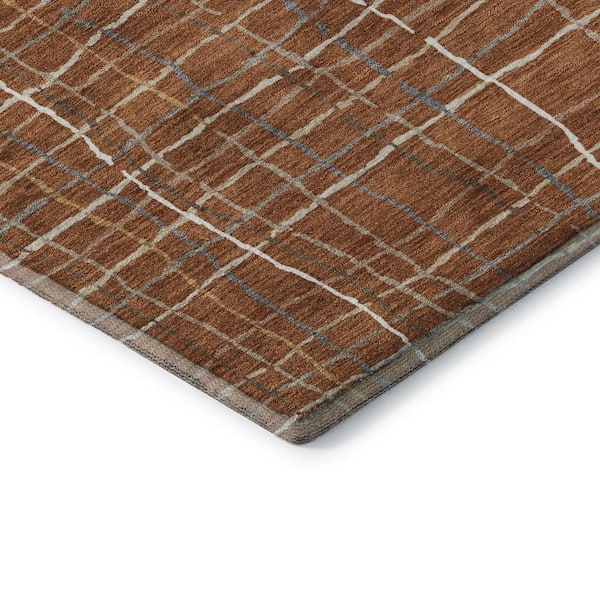 Mayfield Premium Machine Washable Abstract AMF998 Paprika 5 ft. x 7 ft. 6 in. Area Rug