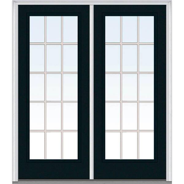 Milliken Millwork 64 in. x 80 in. Grilles Between Glass Right-Hand Full Lite Classic Primed Steel Prehung Front Door