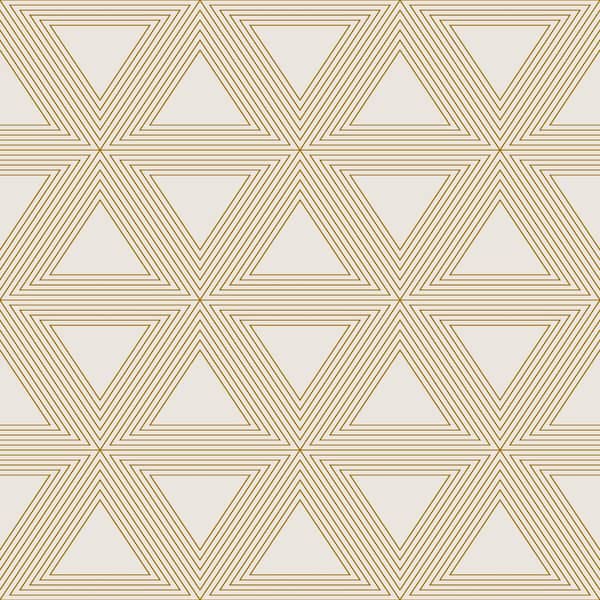 ARTISTICK White and Gold Geometric Triangle Peel and Stick Non-Woven Wallpaper