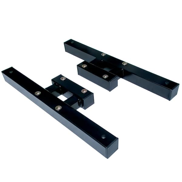 OUTDECO 1.5 in. x 18.5 in. Black Galvanized Steel Post Feet Stands for Decorative Screen Panel (2-Pack)