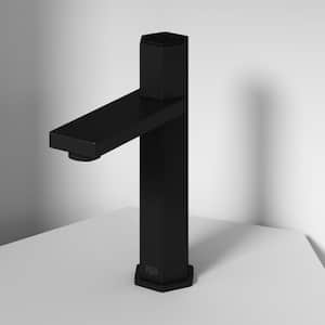 Nova Button Operated Single-Hole Bathroom Faucet in Matte Black