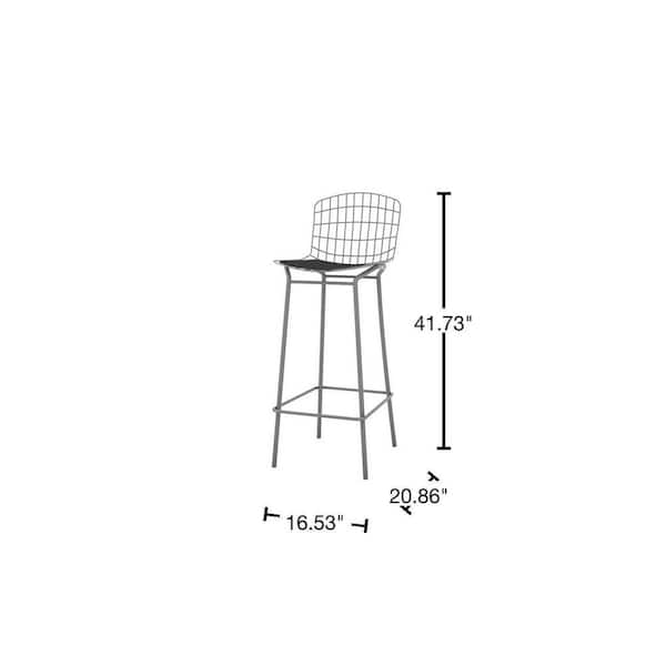 Manhattan Comfort Madeline 41.73 in. Charcoal Grey and Black Bar Stool (Set  of 3) 3-198AMC7 - The Home Depot