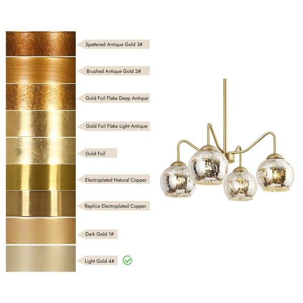 Zevni 20.5 in. 4-Light Modern Gold Linear Chandelier, Transitional