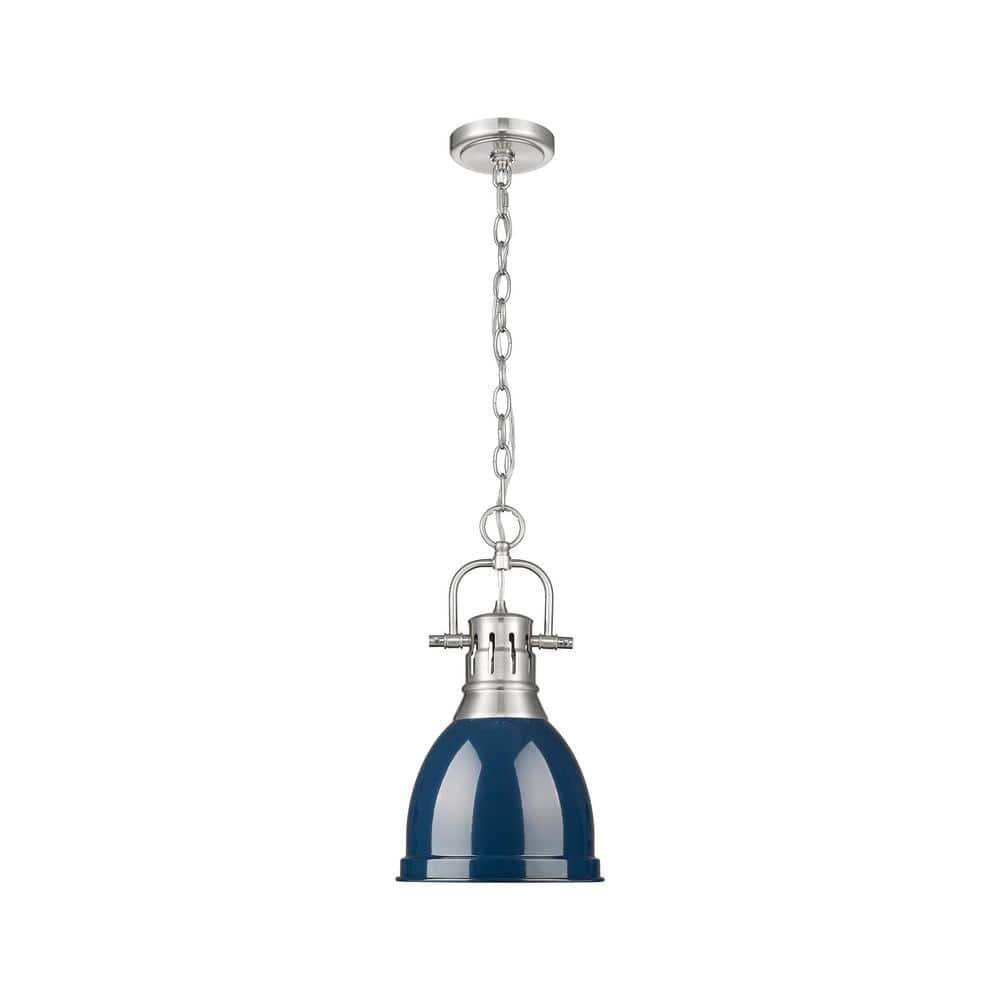 Duncan 100-Watt 1-Light Pewter Pendant Light with Blue Shade and No Bulbs Included price history on PriceWatchPro
