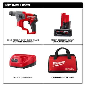 M12 FUEL 12V Lithium-Ion Brushless Cordless 5/8 in. SDS-Plus Rotary Hammer Kit with Right Angle Drill