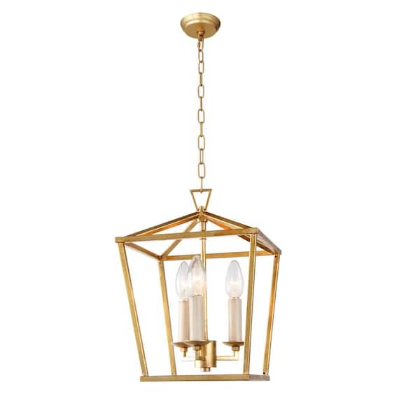 Unbranded 3-Light Gold Candle Chandelier with no bulbs included