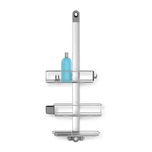 Extending Adjustable Shower Caddy in Anodized Aluminum and Stainless Steel