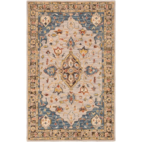 Artemis Dark Blue Medallion 6 ft. x 9 ft. Indoor Area Rug