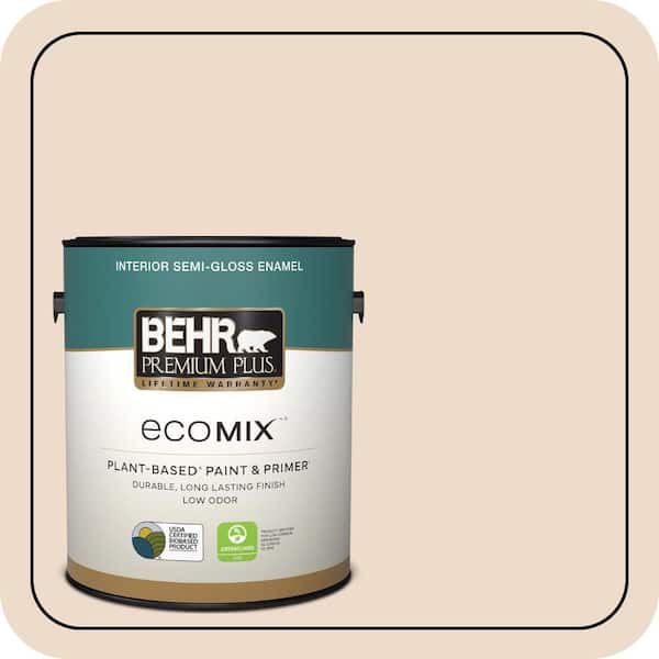 1 gal. #290E-1 Weathered Sandstone Semi-Gloss Enamel EcoMix Plant-Based Interior Paint & Primer
