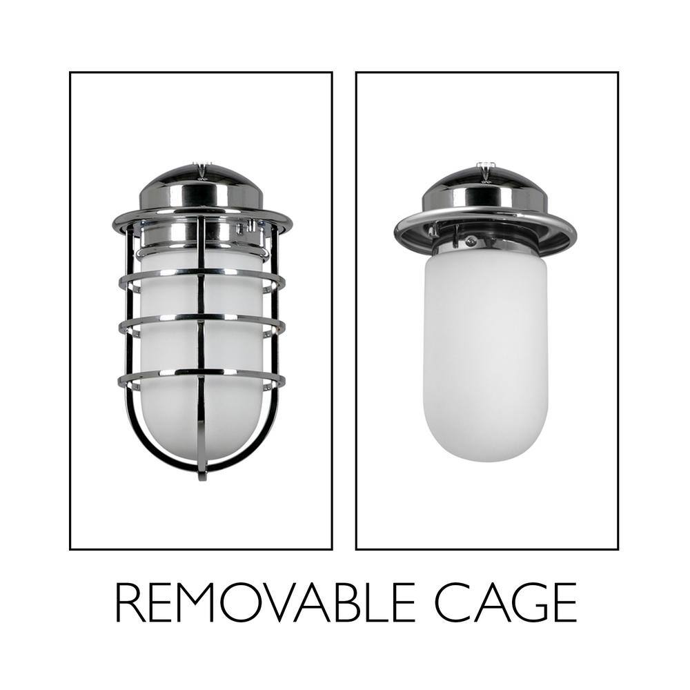 Polished Chrome Industrial Jelly Jar Wall Sconce