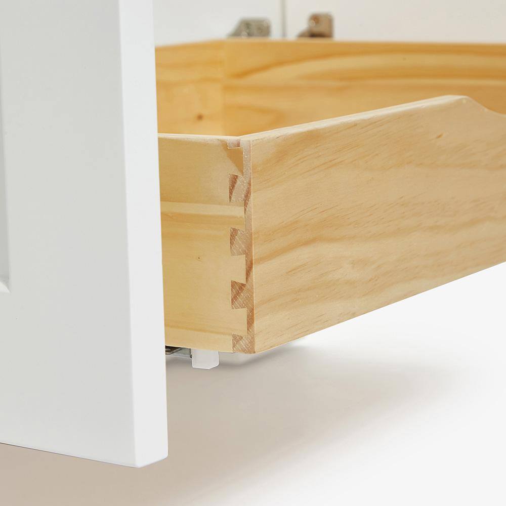 Taylor 30" White Freestanding Vanity Cabinet with Brass Hardware