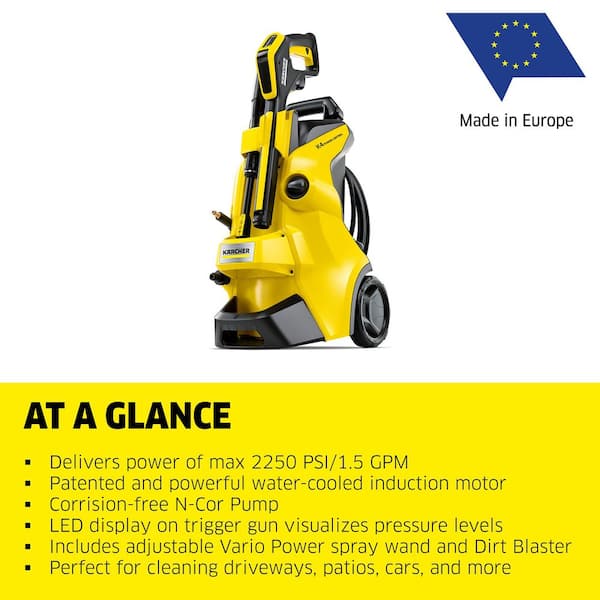 Karcher 2250 Max PSI 1.5 GPM K 4 Power Control Cold Water Corded