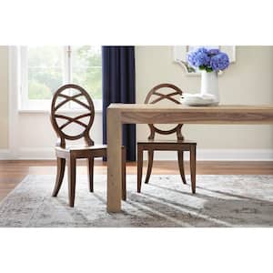 Haze Oak Finish Dining Chair with Oval Back (Set of 2) (20.24 in. W x 36.87 in. H)