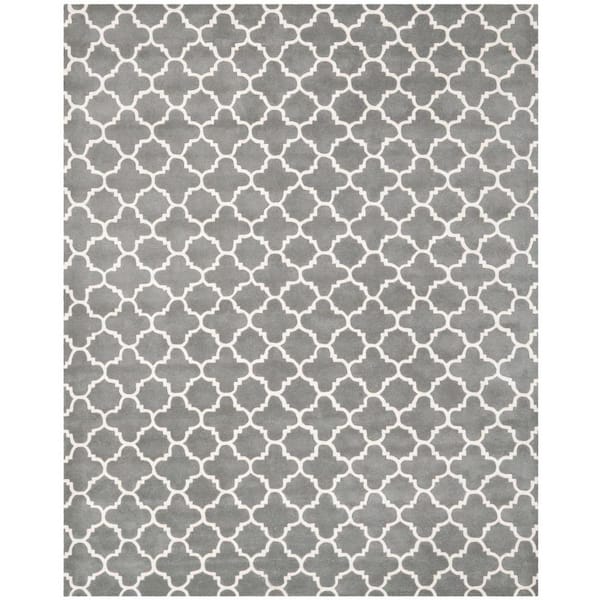 SAFAVIEH Chatham Dark Grey/Ivory 10 ft. x 14 ft. Geometric Multi-Trellis Area Rug