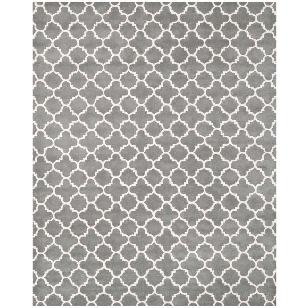 Chatham Dark Grey and Ivory Hand-Tufted Wool Area Rug