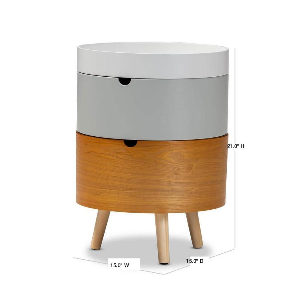 Elison Mid-Century Modern Multi-Color Stackable Wood Nightstand
