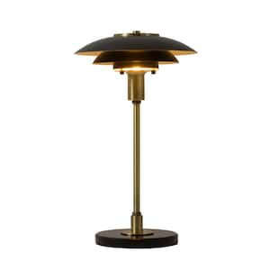 Rancho Mirage 24 in. Matte Black LED Table Lamp for Living Room with Black Metal Shade