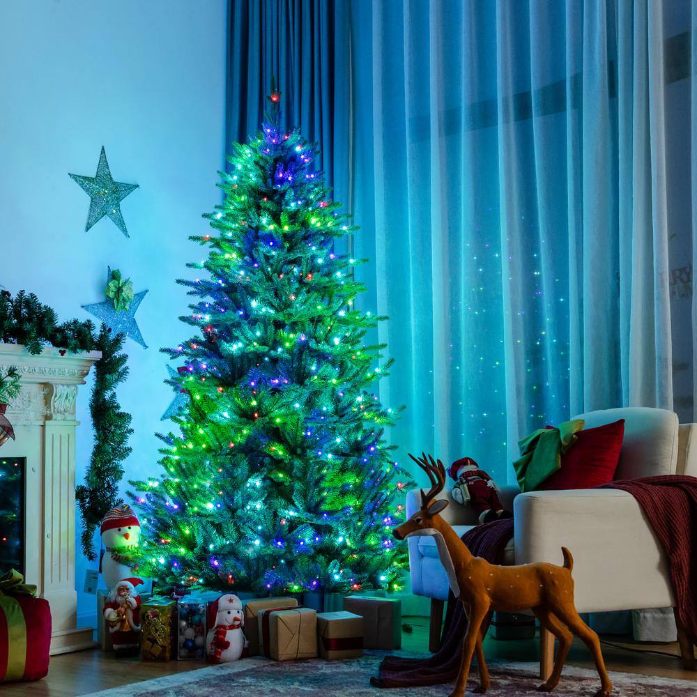 6 FT Pre-Lit Multicolor LED Christmas Tree with Metal Stand
