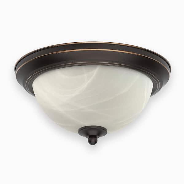 DYMOND 11 in. LED Ceiling Light Flush Mount Pavilion Light Fixture Bronze For Kitchen Bedroom Laundry 3000K