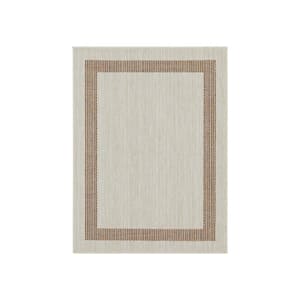 Azelia Ivory and Brick 2 ft. x 3 ft. Indoor/Outdoor Area Rug