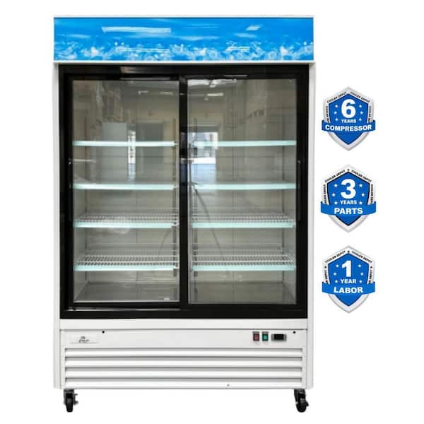 SG series 53 in. W 45 cu. ft. Two Sliding Glass Door Reach In Merchandiser Commercial Refrigerator in White