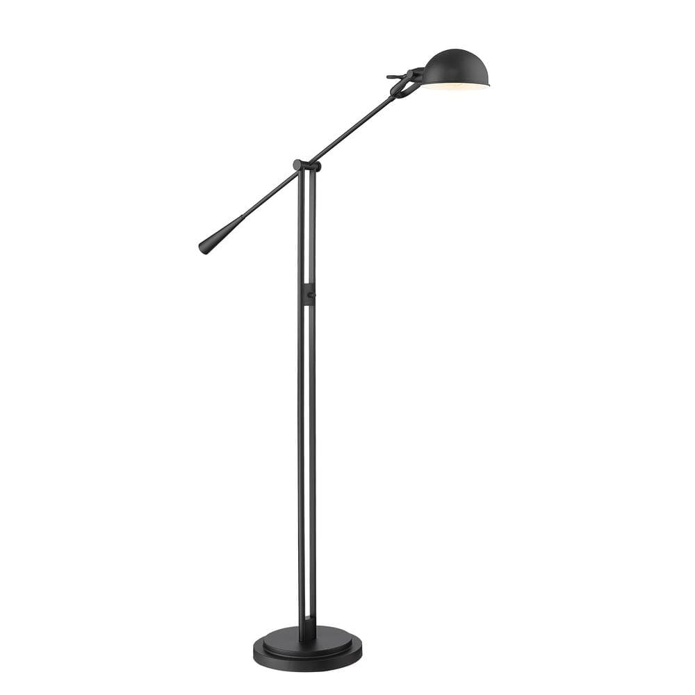 Grammercy Park 82.5 in. Matte Black 1-Light Dimmable Floor Lamp with ...